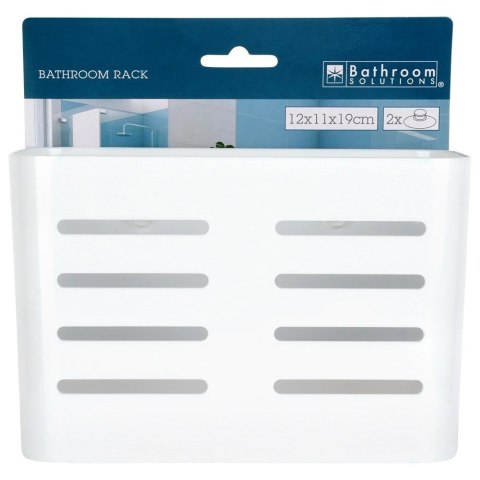 AM/63 Półka Pod Prysznic Biała Duża Prostokątna na Przyssawki 185 x 9 cm BS