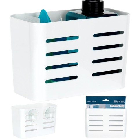 AM/63 Półka Pod Prysznic Biała Duża Prostokątna na Przyssawki 185 x 9 cm BS