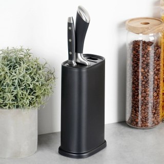 Grupa Orion Sp. z o.o. Stojak na Noże Czarny z Przegródkami 21 cm Antypoślizgowy EH