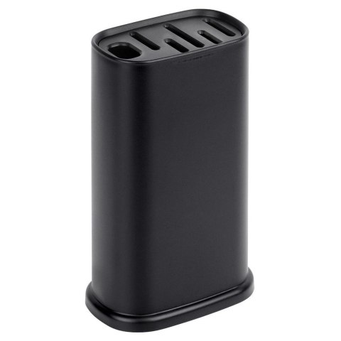 Grupa Orion Sp. z o.o. Stojak na Noże Czarny z Przegródkami 21 cm Antypoślizgowy EH