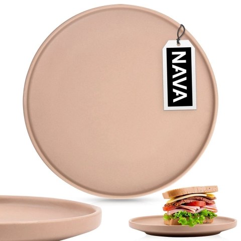 VLACHOS BROS S.A IMPORTS (NAVA),Valantis Vlachos Talerz Deserowy Kamionka Beżowy NAVA SOHO 20,5 cm Podwyższony Rant