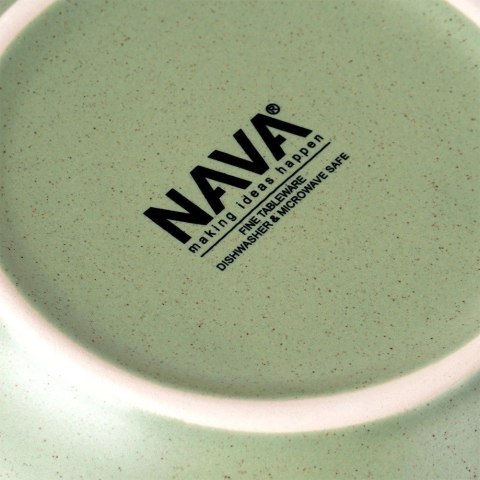 VLACHOS BROS S.A IMPORTS (NAVA),Valantis Vlachos Talerz Deserowy Ceramiczny Zielony NAVA ARTHENA 21 cm Kamionkowy Brzeg