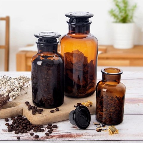 Grupa Orion Sp. z o.o. Butelka Szklana Retro 250 ml ORION Brązowa z Korkiem 14 x 6,5 cm