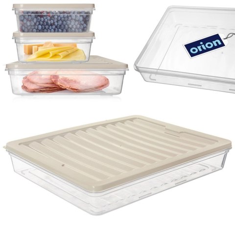 Grupa Orion Sp. z o.o. Pojemnik na Wędliny Sery 2 L ORION Falowane Dno Zmywarka 28,5 x 22,5 cm