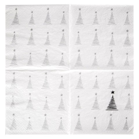 Grupa Orion Sp. z o.o. Serwetki Papierowe 20 szt. Choinka Srebrna 3-warstwowe 33 x 33 cm ORION