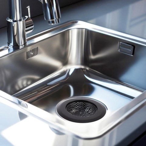 Grupa Orion Sp. z o.o. Sitko do Zlewu Czarne Stal Nierdzewna Filtr Duży 11,5 cm ORION