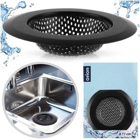 Grupa Orion Sp. z o.o. Sitko do Zlewu Czarne Stal Nierdzewna Filtr Duży 11,5 cm ORION