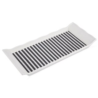 Grupa Orion Sp. z o.o. Taca do Serwowania 29,5 x 13 cm ORION Tworzywo Wzór Pasy Czarno-Białe