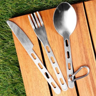 AM/63 Sztućce Turystyczne Stalowe 3 el. REDCLIFFS z Karabińczykiem