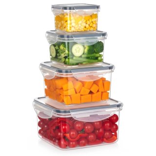 Grupa Orion Sp. z o.o. Zestaw 4 Pojemników Lunchbox Kwadrat Szczelny VILDE Mikrofala Zmywarka