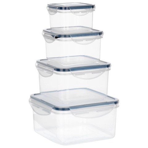 Grupa Orion Sp. z o.o. Zestaw 4 Pojemników Lunchbox Kwadrat Szczelny VILDE Mikrofala Zmywarka