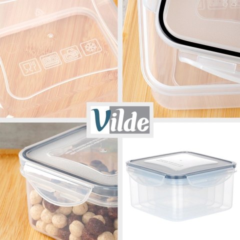 Grupa Orion Sp. z o.o. Zestaw 4 Pojemników Lunchbox Kwadrat Szczelny VILDE Mikrofala Zmywarka