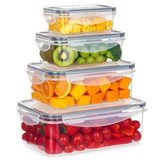 Grupa Orion Sp. z o.o. Zestaw 4 Pojemników Lunchbox Prostokąt Szczelny VILDE Mikrofala Zmywarka