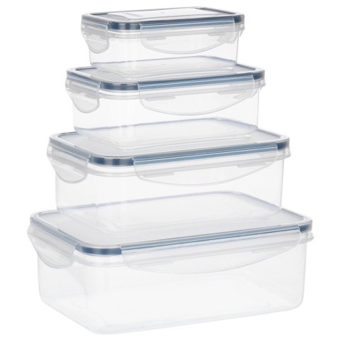 Grupa Orion Sp. z o.o. Zestaw 4 Pojemników Lunchbox Prostokąt Szczelny VILDE Mikrofala Zmywarka