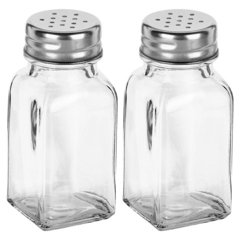 Grupa Orion Sp. z o.o. Solniczka Pieprzniczka Szklana Metalowa Zakrętka 80 ml 9,5 cm VILDE