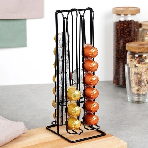 Grupa Orion Sp. z o.o. Stojak na Kapsułki Nespresso Metalowy Czarny 32 szt. 30 cm VILDE