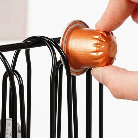 Grupa Orion Sp. z o.o. Stojak na Kapsułki Nespresso Metalowy Czarny 32 szt. 30 cm VILDE