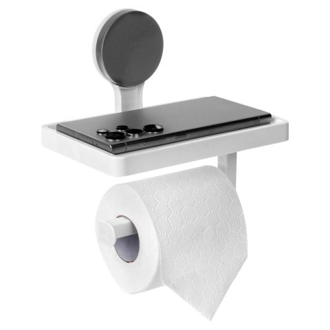 AM/63 Uchwyt na Papier Toaletowy z Półką BATHROOM na Przyssawkę 18 x 17,5 cm