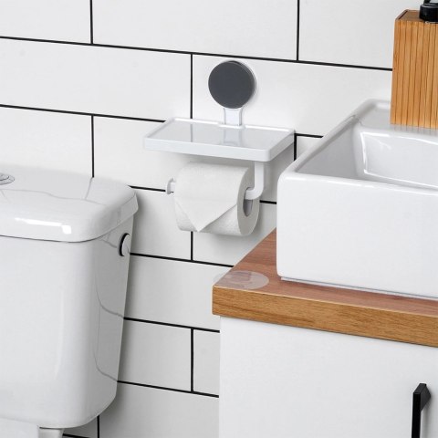 AM/63 Uchwyt na Papier Toaletowy z Półką BATHROOM na Przyssawkę 18 x 17,5 cm