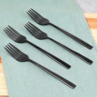 Grupa Orion Sp. z o.o. Widelczyki Deserowe Stal Czarne 15 cm EXCELLENT HOUSEWARE Zestaw 4 szt.