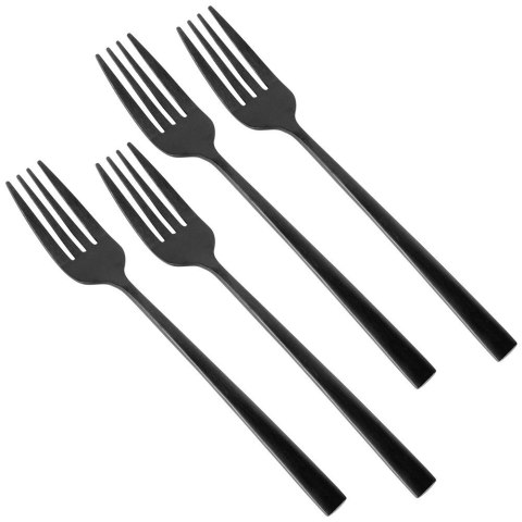 Grupa Orion Sp. z o.o. Widelczyki Deserowe Stal Czarne 15 cm EXCELLENT HOUSEWARE Zestaw 4 szt.