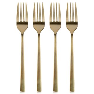 Grupa Orion Sp. z o.o. Widelczyki Deserowe Stal Złote 15 cm EXCELLENT HOUSEWARE Zestaw 4 szt.
