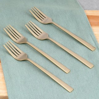 Grupa Orion Sp. z o.o. Widelczyki Deserowe Stal Złote 15 cm EXCELLENT HOUSEWARE Zestaw 4 szt.