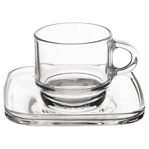 VELKOOBCHOD ORION, spol. s r.o. Filiżanki do Espresso LAV Szklane 75 ml Przezroczyste z Uchwytem 6 szt.