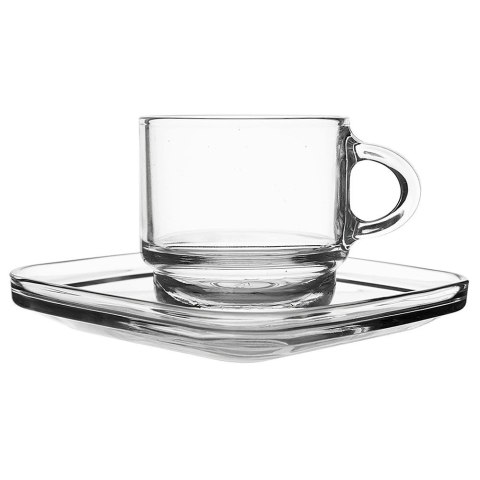 VELKOOBCHOD ORION, spol. s r.o. Filiżanki do Espresso LAV Szklane 75 ml Przezroczyste z Uchwytem 6 szt.