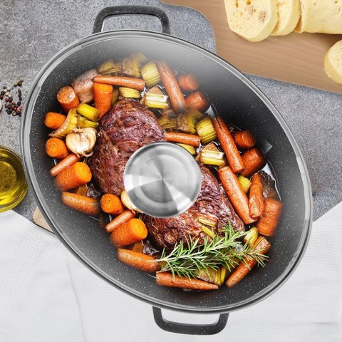 Grupa Orion Sp. z o.o. Brytfanna Gęsiarka ORION Granitowa Owalna 12 L na Indukcję do Zmywarki