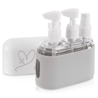 Grupa Orion Sp. z o.o. Butelki Pojemniki Podróżne ORION w Etui 4 el. na Kosmetyki do Samolotu