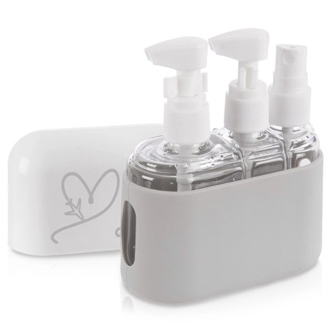 Grupa Orion Sp. z o.o. Butelki Pojemniki Podróżne ORION w Etui 4 el. na Kosmetyki do Samolotu