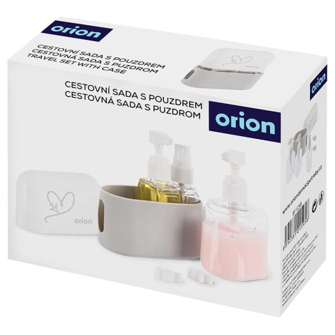 Grupa Orion Sp. z o.o. Butelki Pojemniki Podróżne ORION w Etui 4 el. na Kosmetyki do Samolotu