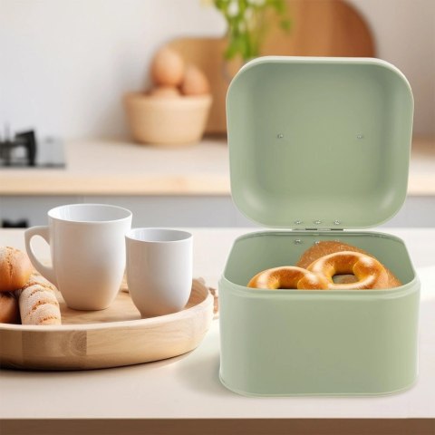 Grupa Orion Sp. z o.o. Chlebak Metalowy ORION GREENISH 20x20x17 cm Zielony Kompaktowy na Chleb