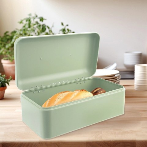 Grupa Orion Sp. z o.o. Chlebak Metalowy ORION GREENISH 42,5 x 23 x 20 cm Zielony Duży na Pieczywo