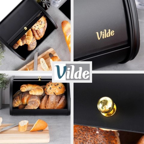 Grupa Orion Sp. z o.o. Chlebak Pojemnik na Chleb Metalowy Czarny Solidny VILDE 30 x 26,5 x 17,5 cm