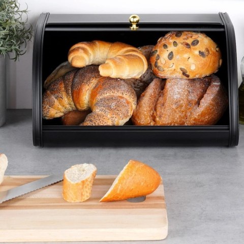 Grupa Orion Sp. z o.o. Chlebak Pojemnik na Chleb Metalowy Czarny Solidny VILDE 30 x 26,5 x 17,5 cm