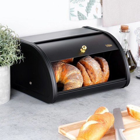 Grupa Orion Sp. z o.o. Chlebak Pojemnik na Chleb Metalowy Czarny Solidny VILDE 30 x 26,5 x 17,5 cm