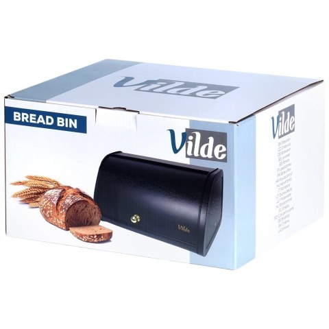 Grupa Orion Sp. z o.o. Chlebak Pojemnik na Chleb Metalowy Czarny Solidny VILDE 30 x 26,5 x 17,5 cm