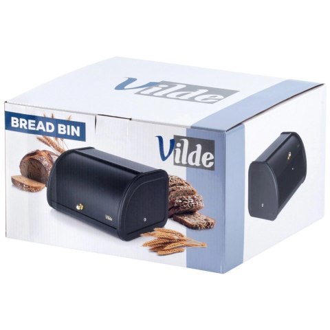 Grupa Orion Sp. z o.o. Chlebak Pojemnik na Chleb Metalowy Czarny Solidny VILDE 30 x 26,5 x 17,5 cm