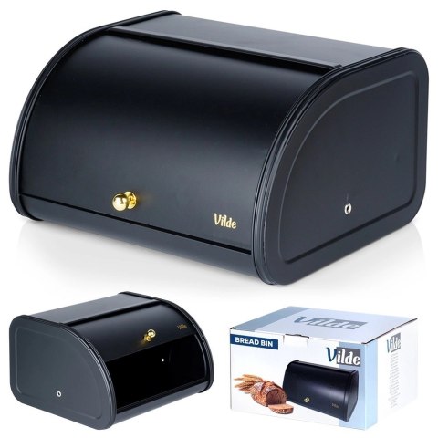 Grupa Orion Sp. z o.o. Chlebak Pojemnik na Chleb Metalowy Czarny Solidny VILDE 30 x 26,5 x 17,5 cm