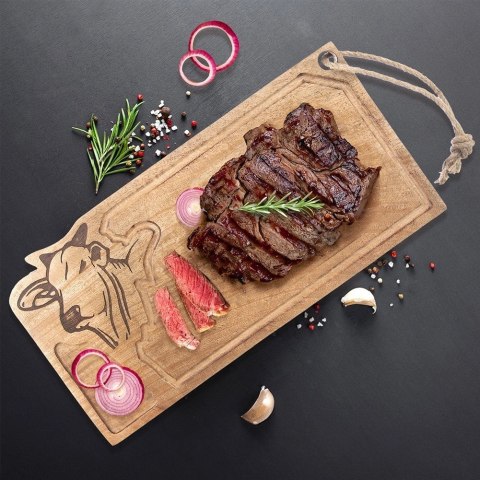 Grupa Orion Sp. z o.o. Deska Mangowiec ORION 45 x 22 cm z Rowkiem i Głową Byka do Serwowania