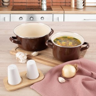 Grupa Orion Sp. z o.o. Garnek Emaliowany 950 ml ORION BROWN Retro 14 cm Indukcja Zmywarka