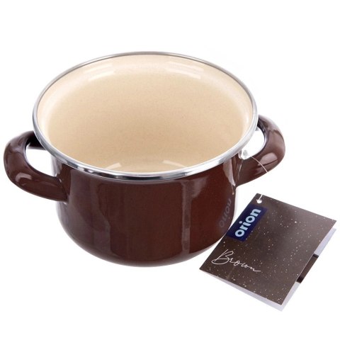 Grupa Orion Sp. z o.o. Garnek Emaliowany 950 ml ORION BROWN Retro 14 cm Indukcja Zmywarka