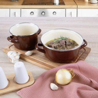 Grupa Orion Sp. z o.o. Garnek Emaliowany 1,4 L ORION BROWN Retro 16 cm Indukcja Zmywarka