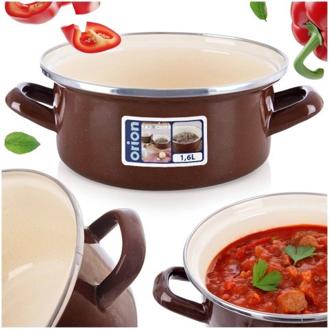 Grupa Orion Sp. z o.o. Garnek emaliowany BROWN 18,5 cm, 1,6 l