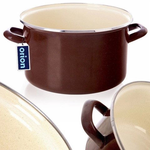 Grupa Orion Sp. z o.o. Garnek Emaliowany 4 L ORION BROWN Retro 22 cm Indukcja Zmywarka