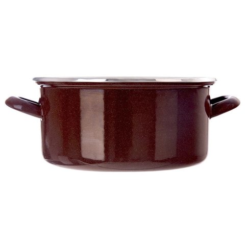 Grupa Orion Sp. z o.o. Garnek Emaliowany 4 L ORION BROWN Retro Średnica 24 cm Indukcja