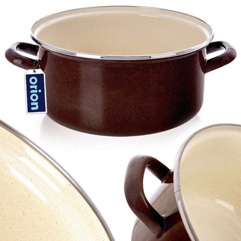 Grupa Orion Sp. z o.o. Garnek Emaliowany 4 L ORION BROWN Retro Średnica 24 cm Indukcja