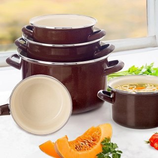 Grupa Orion Sp. z o.o. Garnek Emaliowany 10 L ORION BROWN Retro Duży 30 cm Indukcja Zmywarka